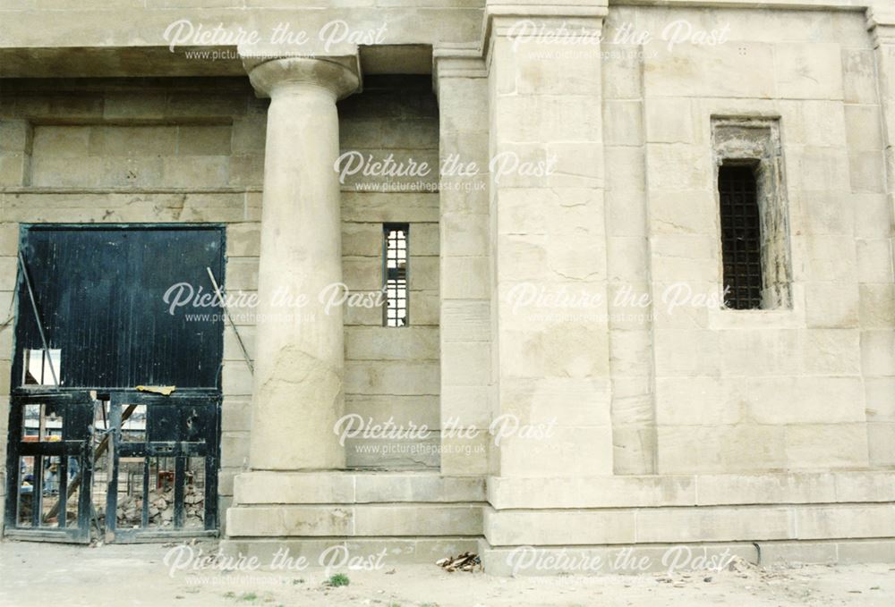 County Gaol, colonnaded entrance, during development