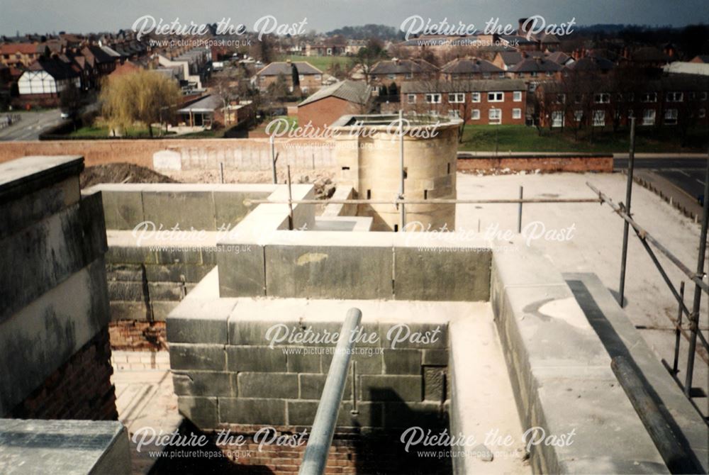 County Gaol, Roof of entrance, bastion and curtain wall, during development