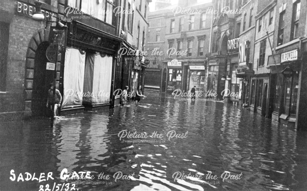 Floods in Sadler Gate, Derby