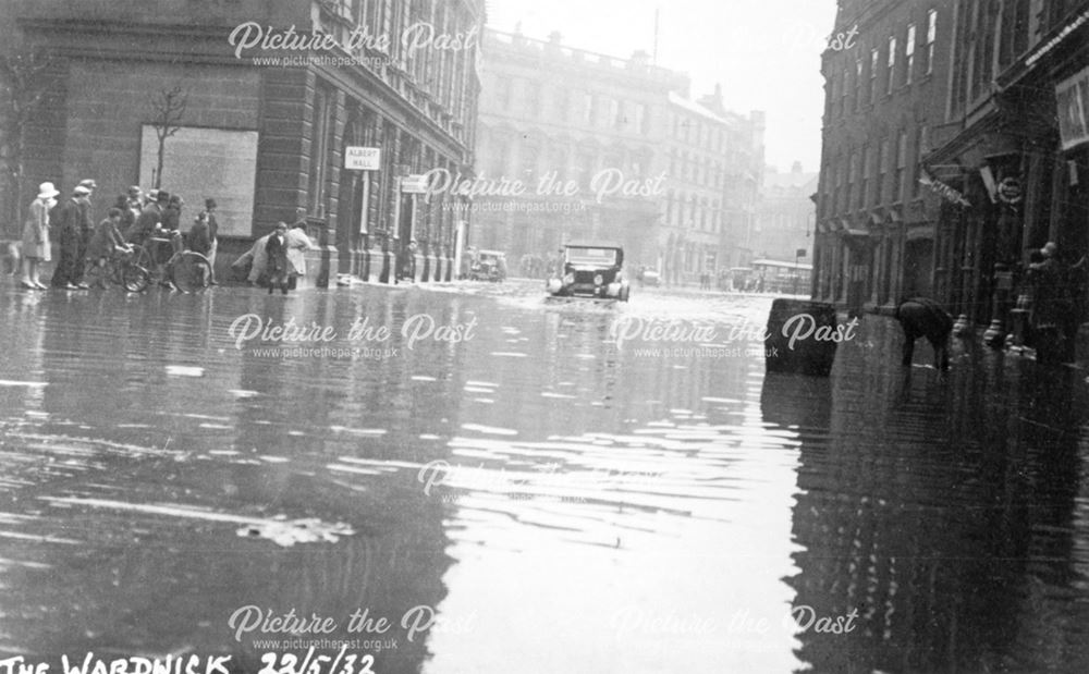 The Wardwick during floods, Derby