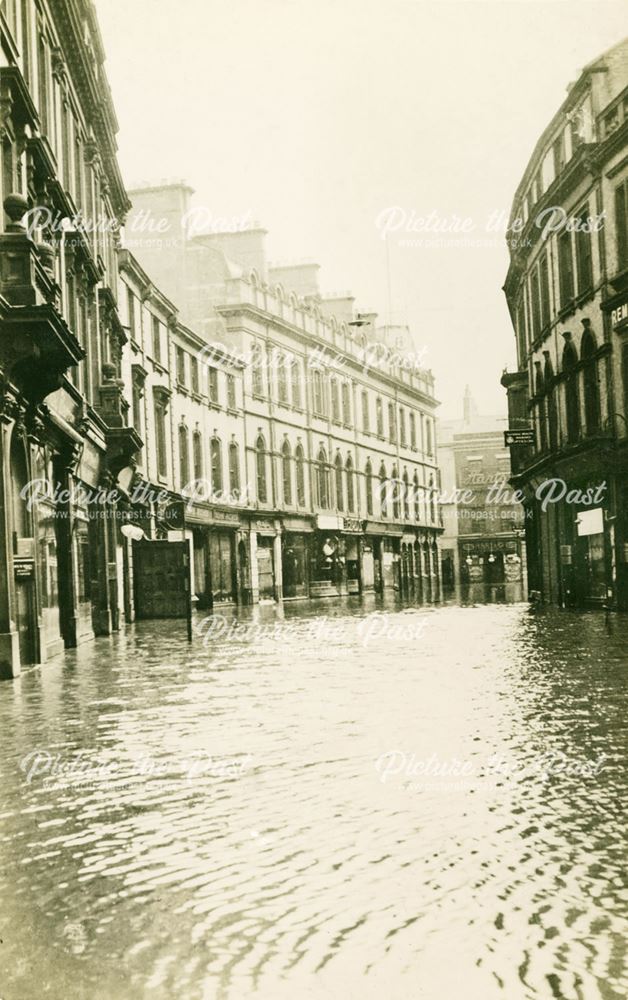 Floods in St James' Street, Derby