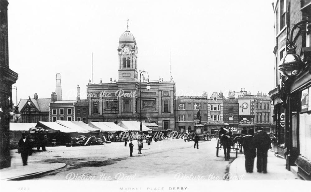 Market in the Market Place and The Guildhall