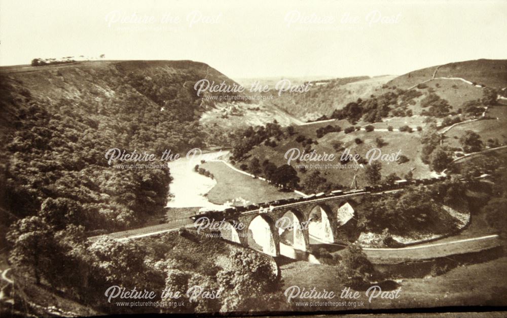 Monsal Dale and train on the Viaduct