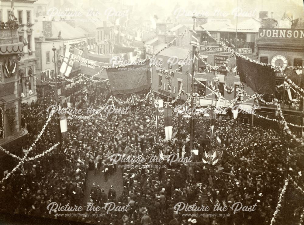 Celebrations for Queen Victoria's Visit, St Peter's Street from the Cornmarket