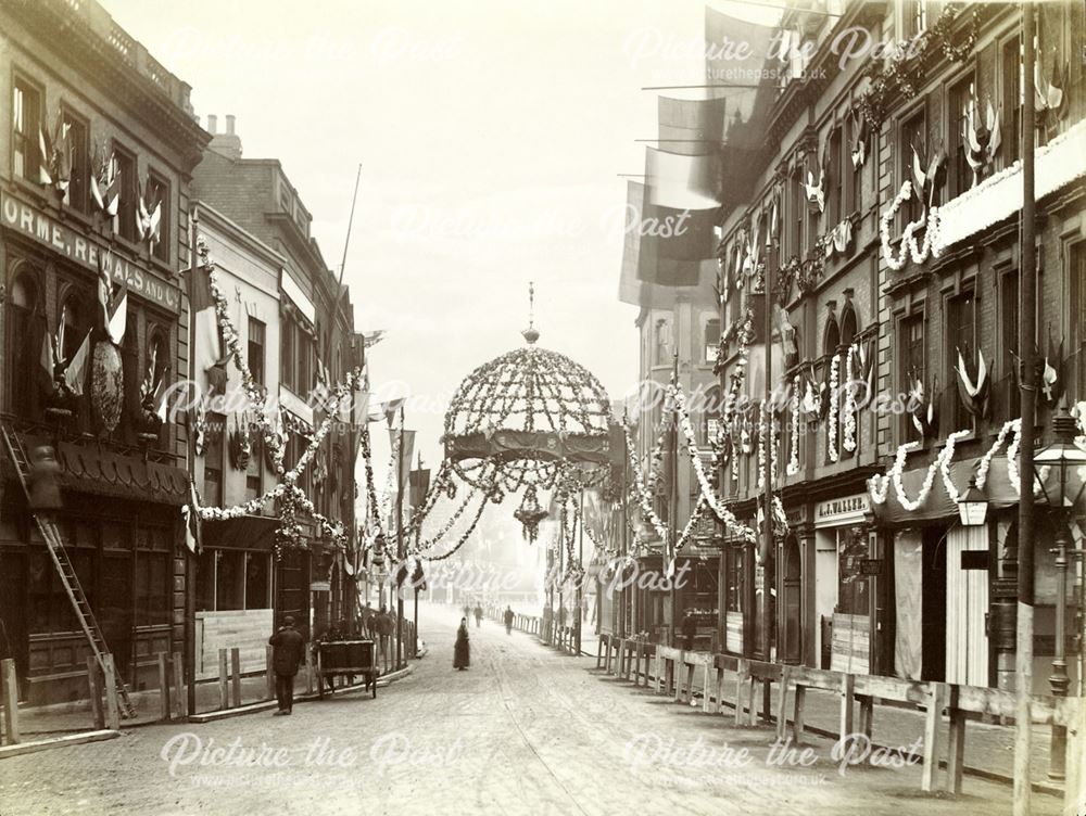 Celebrations for Queen Victoria's Visit, Cornmarket, looking towards Victoria Street