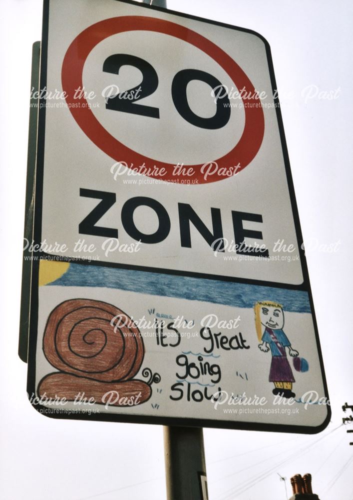 Speed limit sign, designed by children