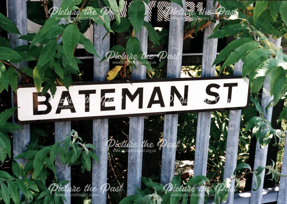 Bateman Street sign, Bateman Street, Derby, 2002