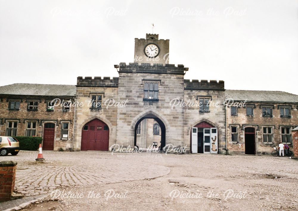 Elvaston Castle clock tower viewed from the stable yard