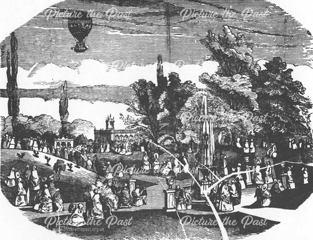 Emmanuel Jacksons balloon ascent, Derby Arboretum 1850
