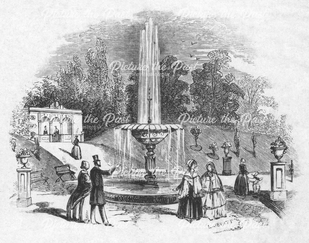 The Fountain and pavilion, Derby Arboretum 1850