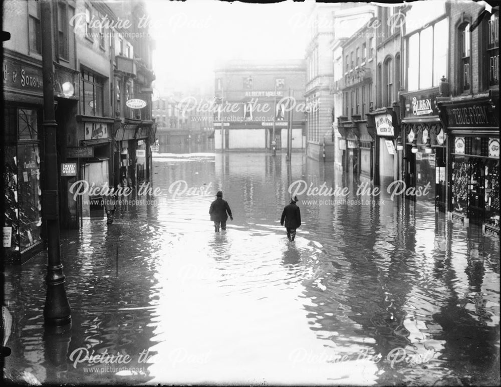 Floods in St Peter's Street, Derby