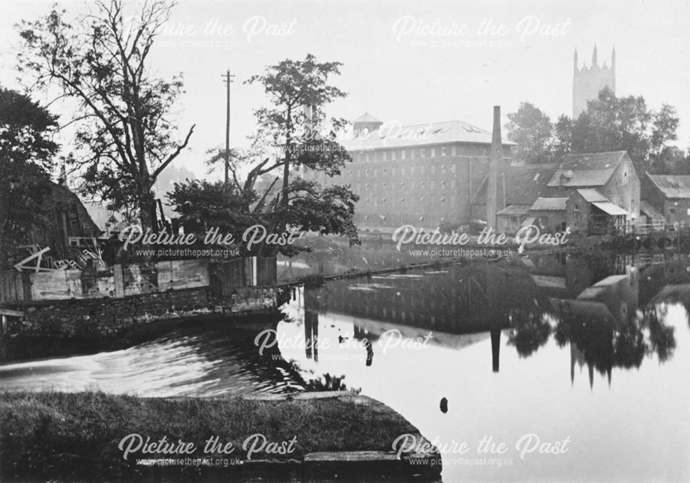 The Silk Mill, Derby, viewed from St Mary's Bridge over the River Derwent