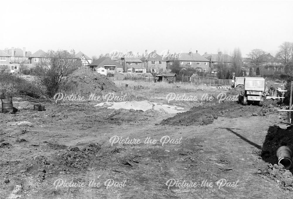 Old Allotments at the start of construction site development, Albany Road