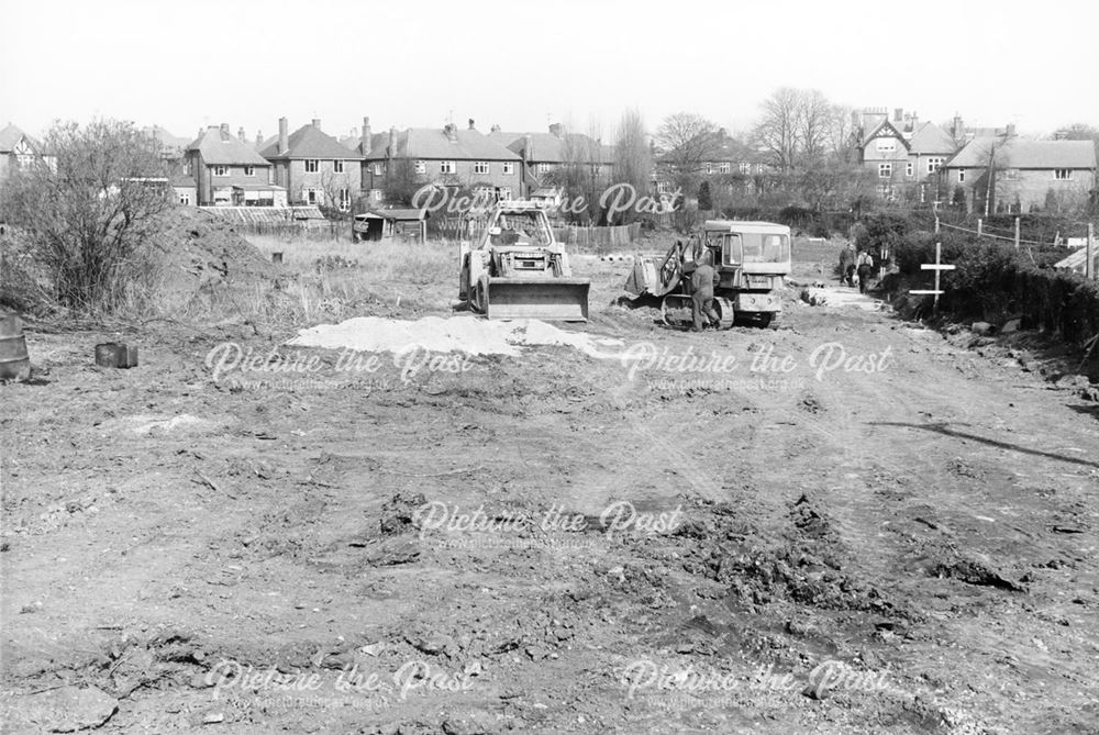 Old Allotments at the start of construction site development, Albany Road