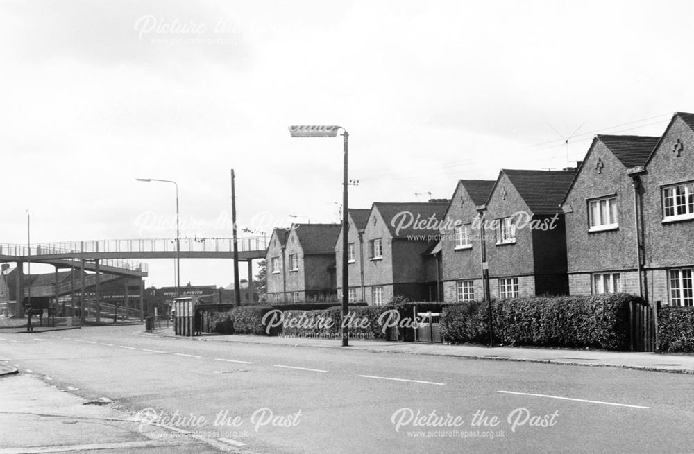 Osmaston Road showing footbridge over