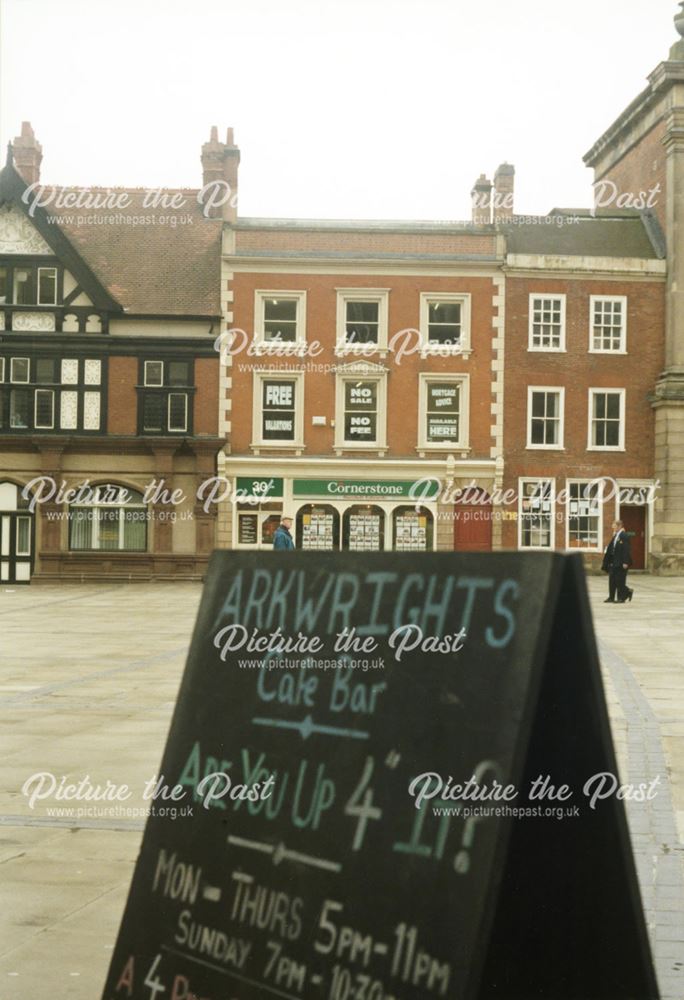 Market Place, showing sign for Arkwright's Cafe Bar