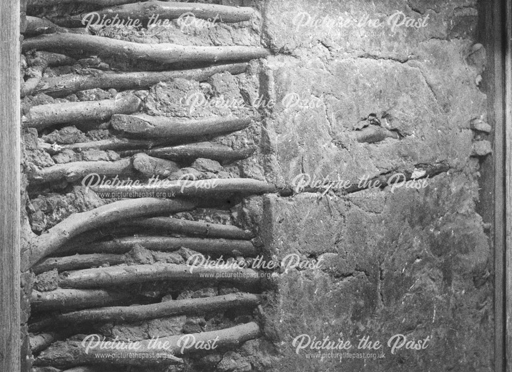 Wattle and daub walling in a house in Mackworth