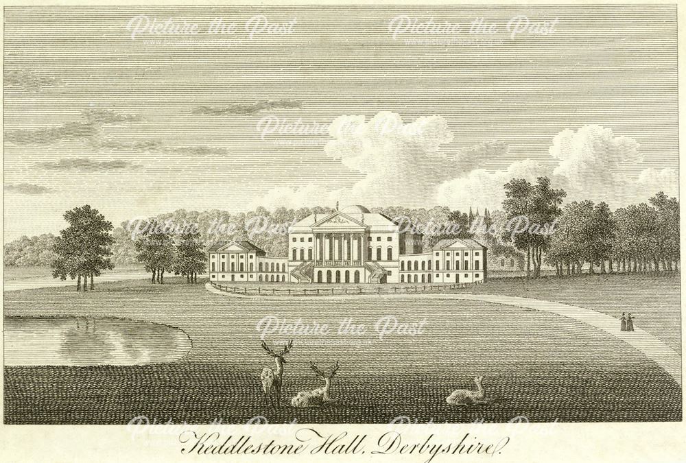 Kedleston Hall - North-east view showing hall, lake and drive
