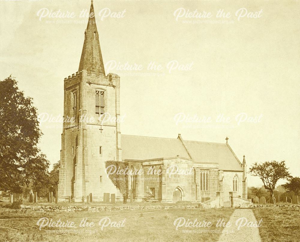 All Saints Church, Mackworth Village - Showing Richard Keene (?), the photographer, in the churchyar