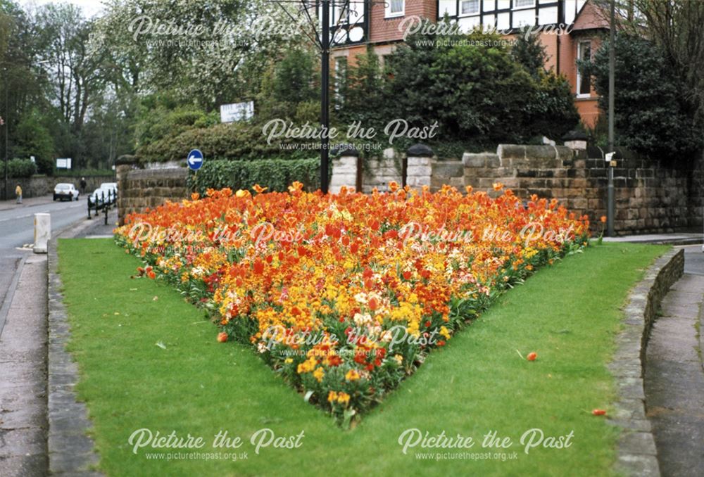 Flower bed display at the Duffield Road - Belper Road junction