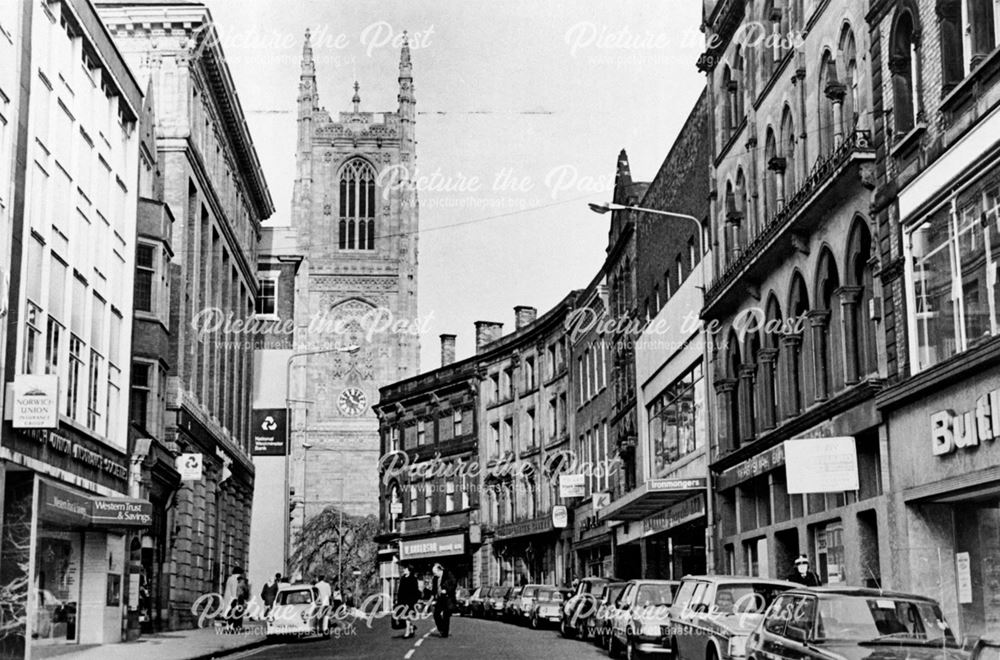 Irongate looking towards Derby Cathedral