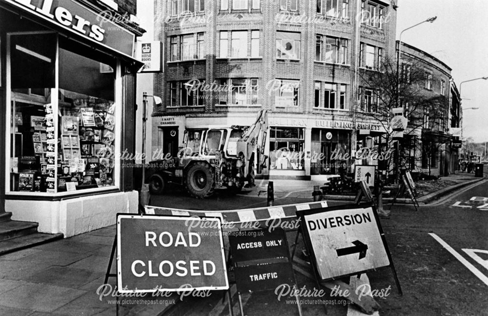 Junction of Irongate and St Mary's Gate -roadworks