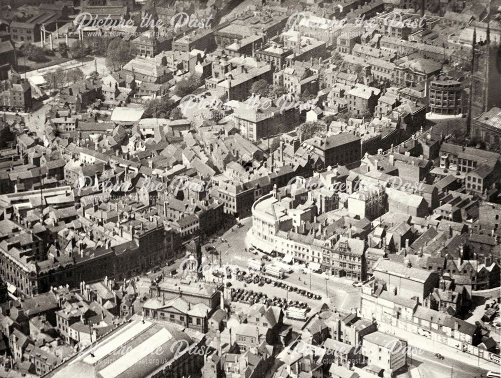 Aerial view of the Derby Market Place