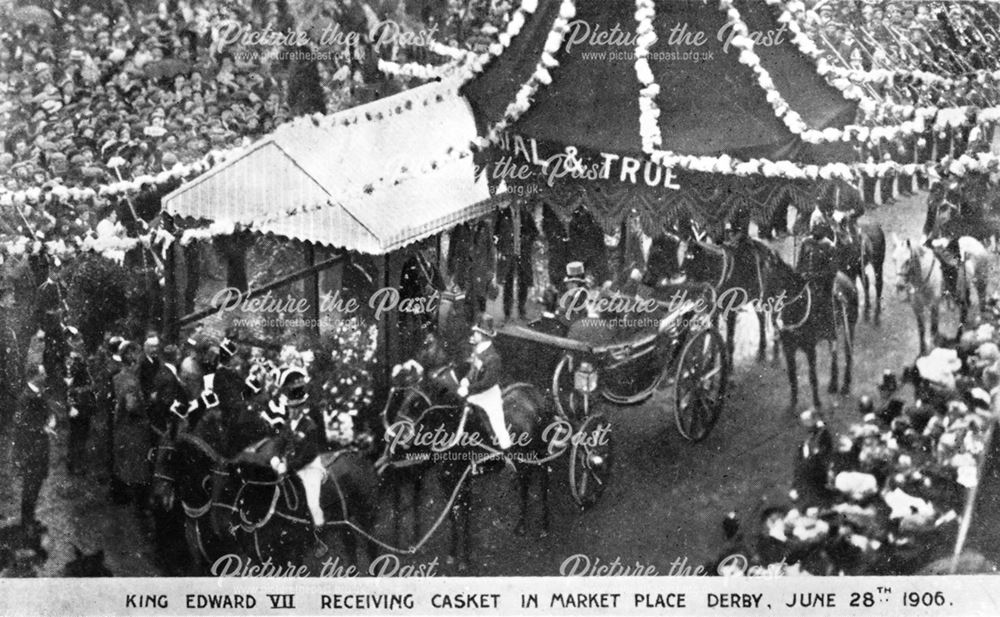 King Edward VII receiving a casket in the Market Place, Derby