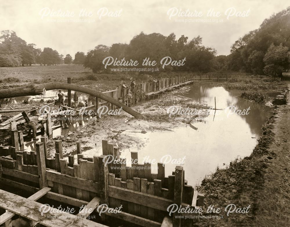 Construction of Markeaton Lake