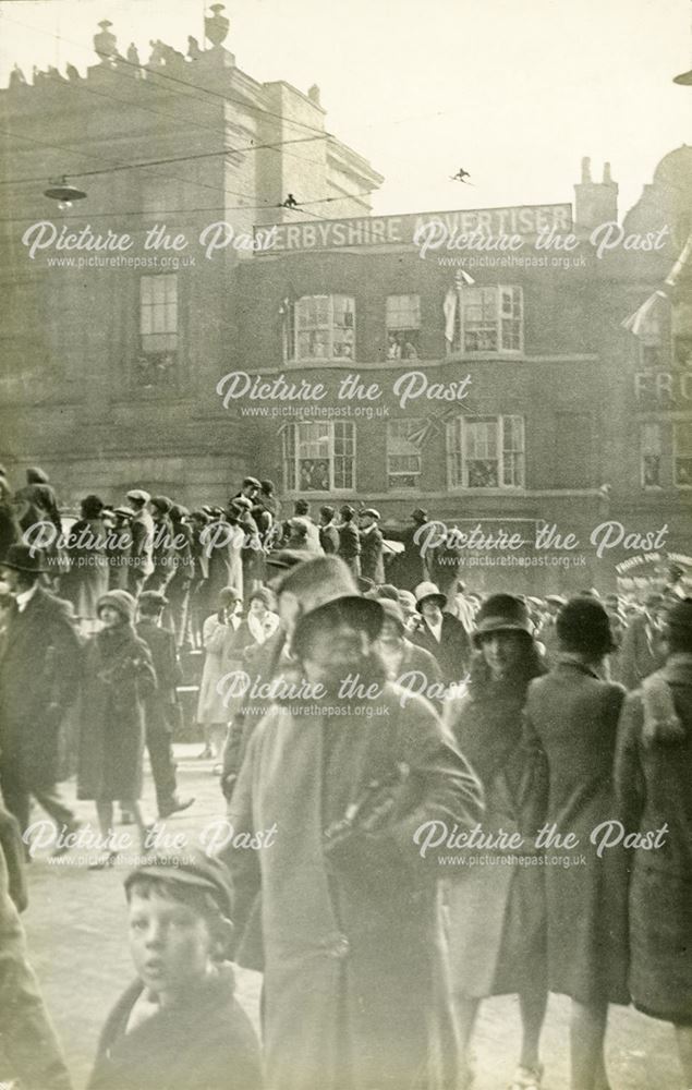 Crowds during the Royal Visit of Edward, Prince of Wales, to Derby