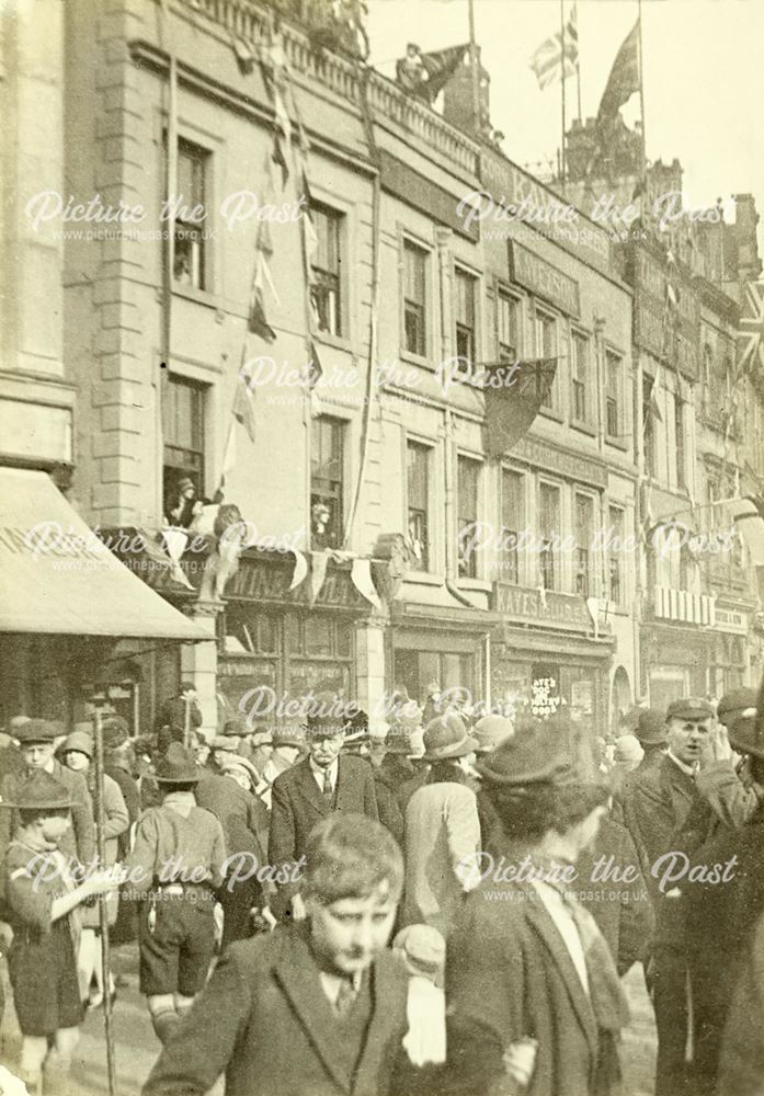 Boy Scouts amongst the crowds during the Royal Visit of Edward, Prince of Wales, to Derby