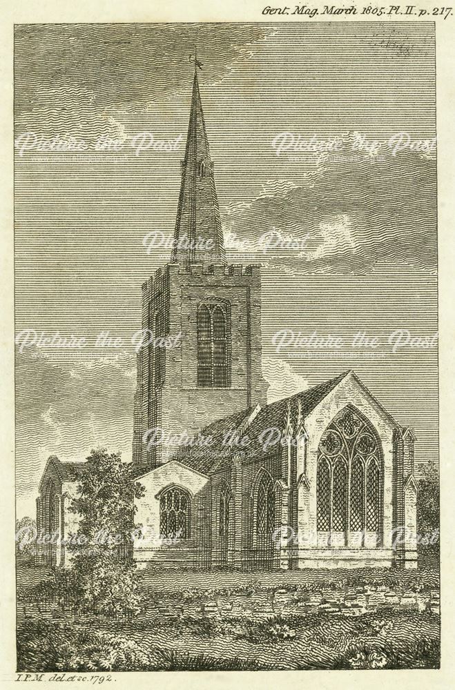 All Saints Church, Mackworth Village (the original engraved title was incorrectly given as Markeaton