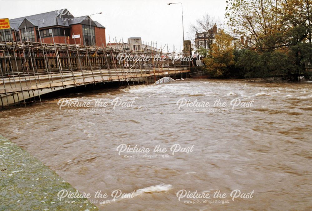 Exeter Bridge during floods