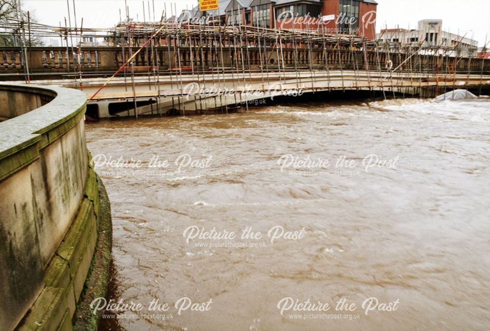 Exeter Bridge during floods