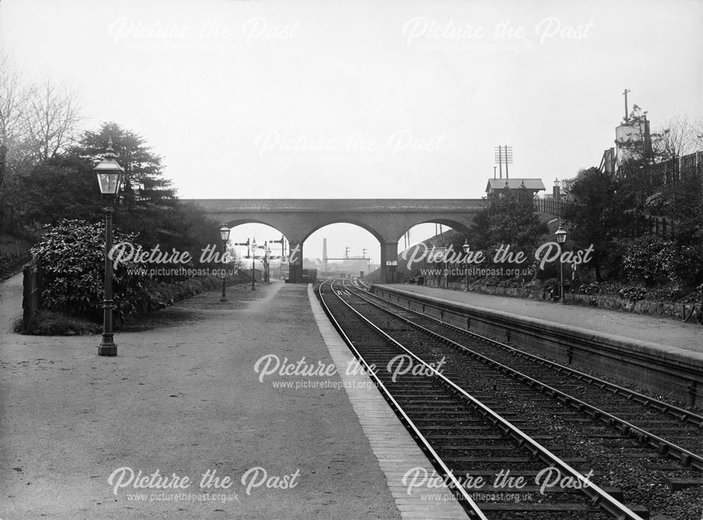 Osmaston Road bridge and Pear Tree and Normanton railway station platform