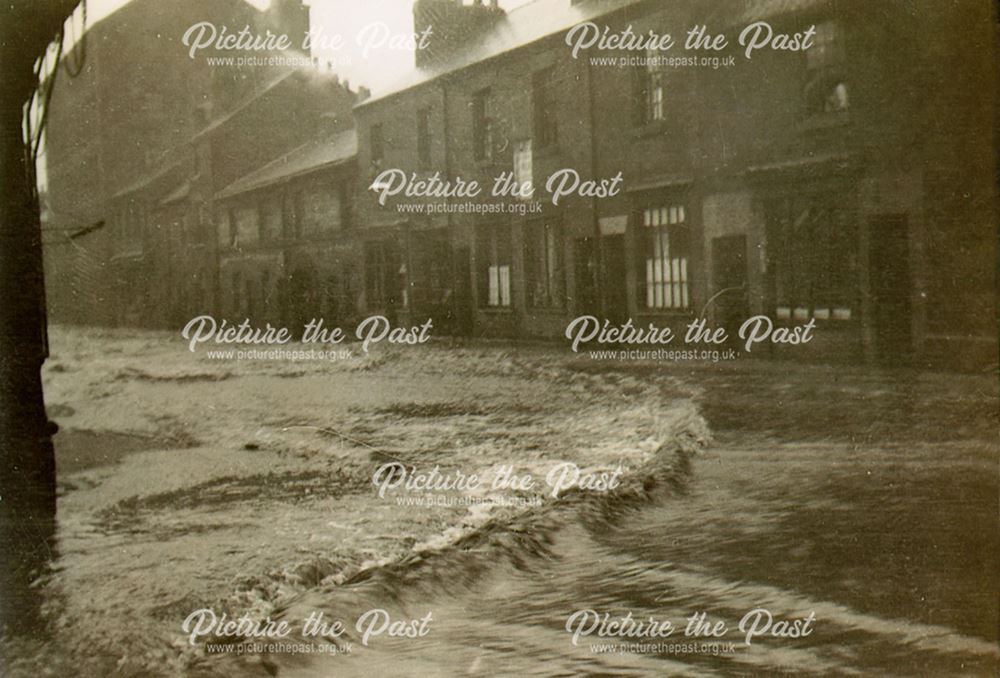 Floods on Bridge Street from Brook Street, Derby, c 1932