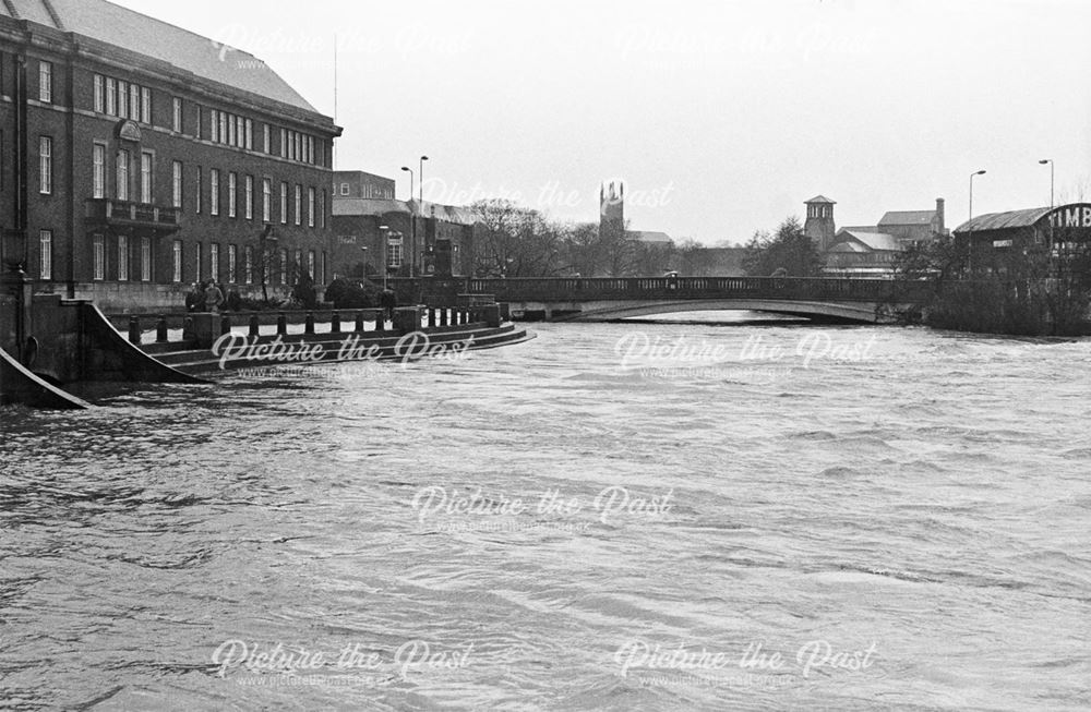 Exeter Bridge during floods