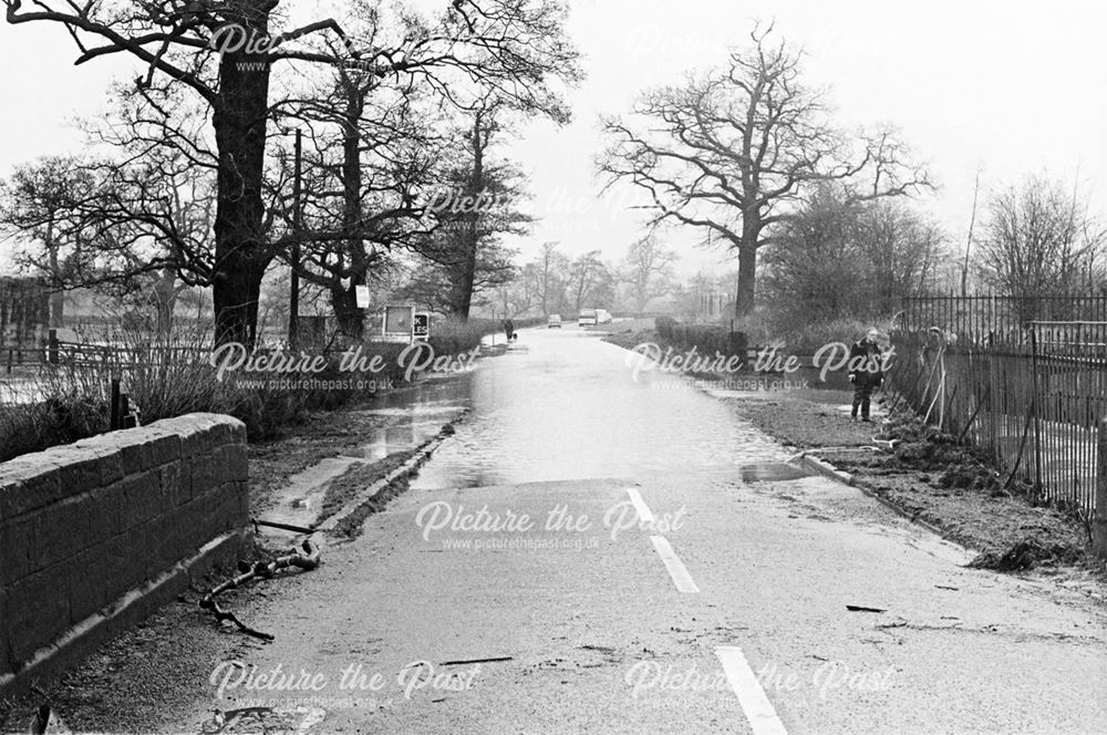 Markeaton Lane after flooding of Markeaton Brook