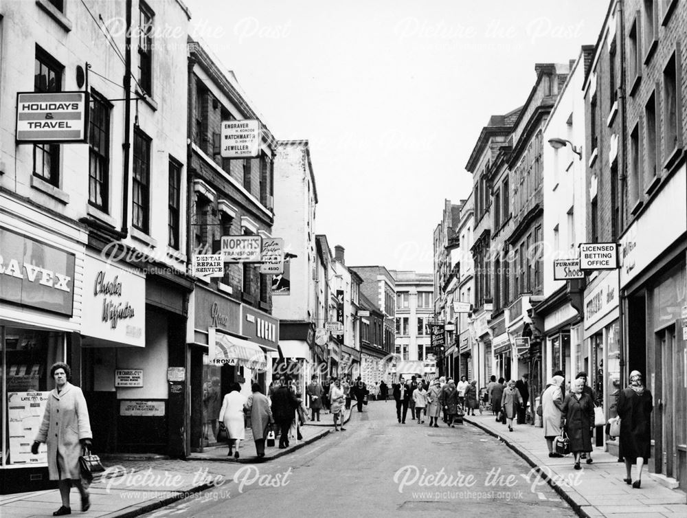 Sadler Gate prior to pedestrianisation