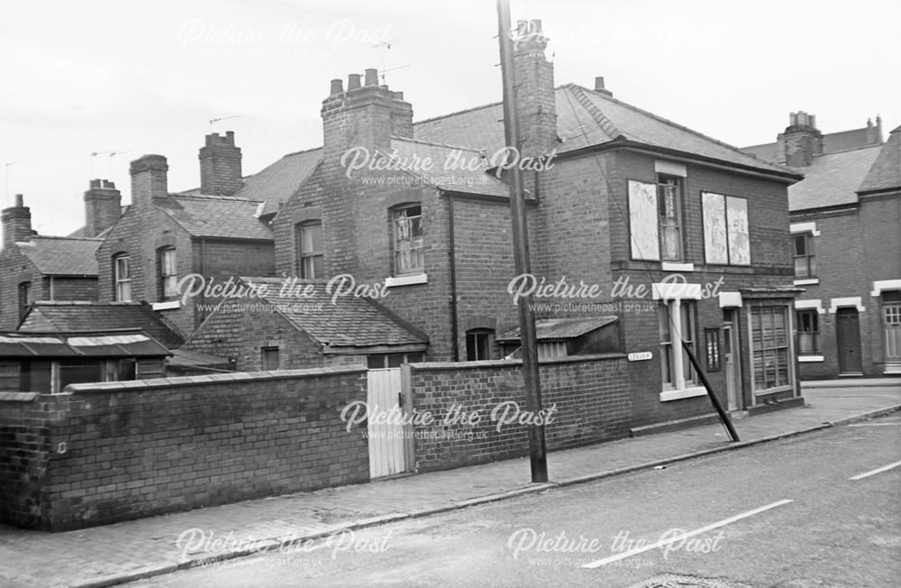 The rear of houses and shop on Boyer Street - looking from Leman Street