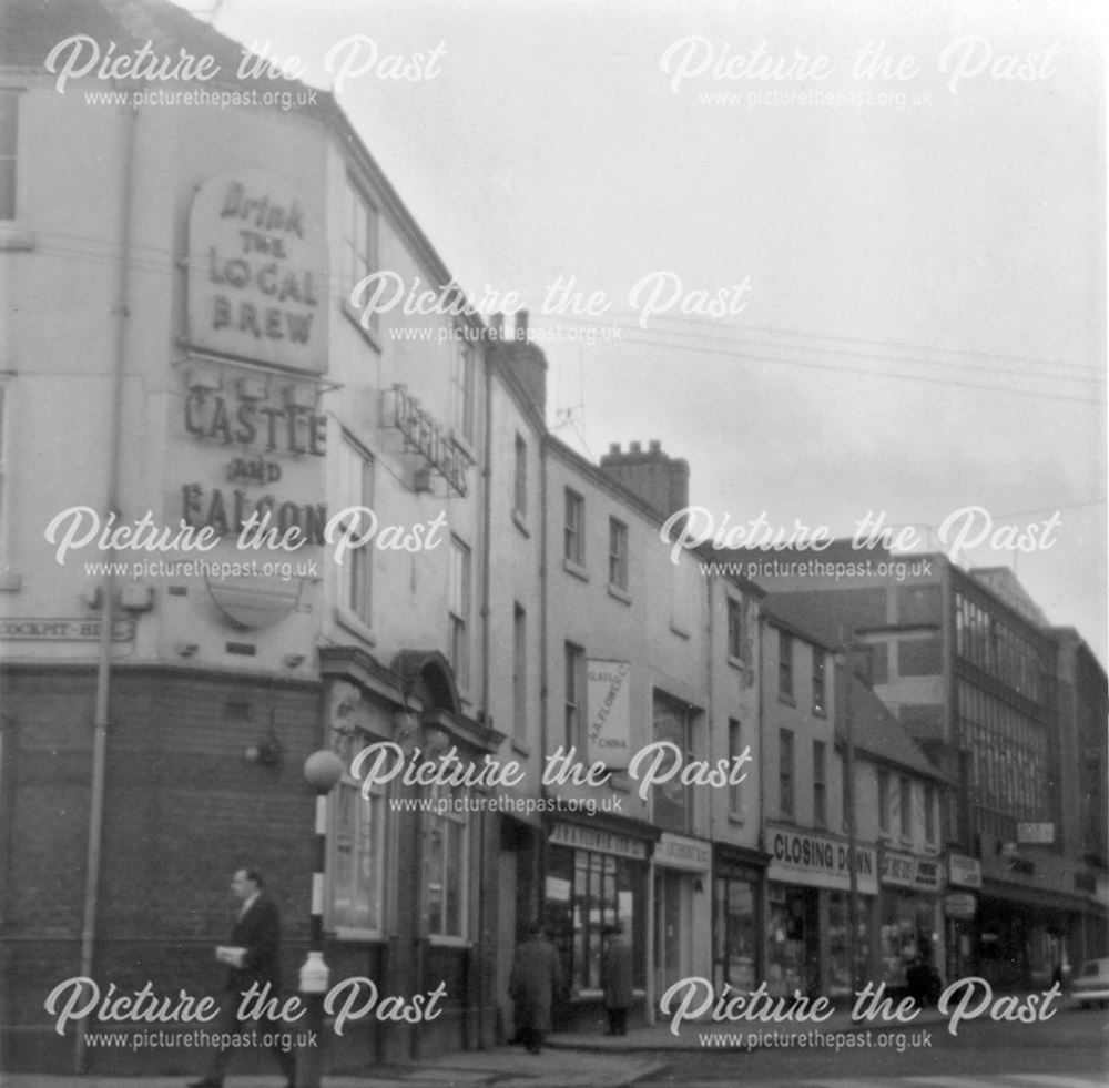 The Castle and Falcon pub on East Street and Cockpit Hill corner, prior to demolition