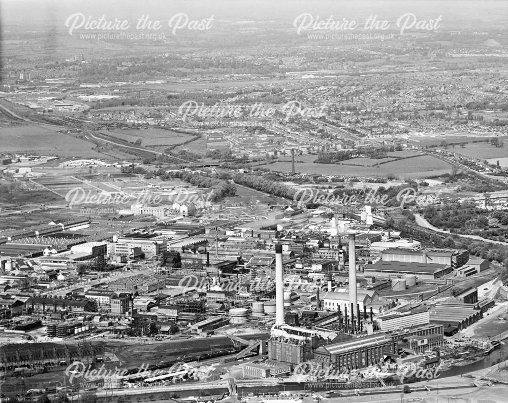 Aerial view of British Celanese and Power Station