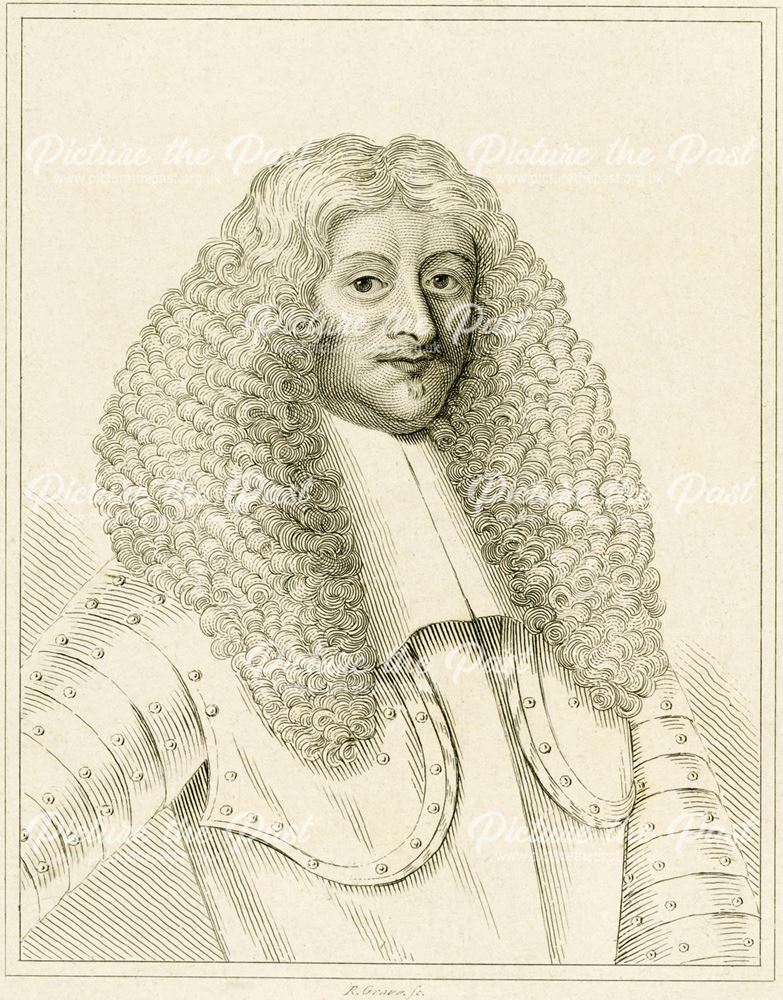 Engraved portrait of Sir John Gell (1593-1671) - Civil war administrator