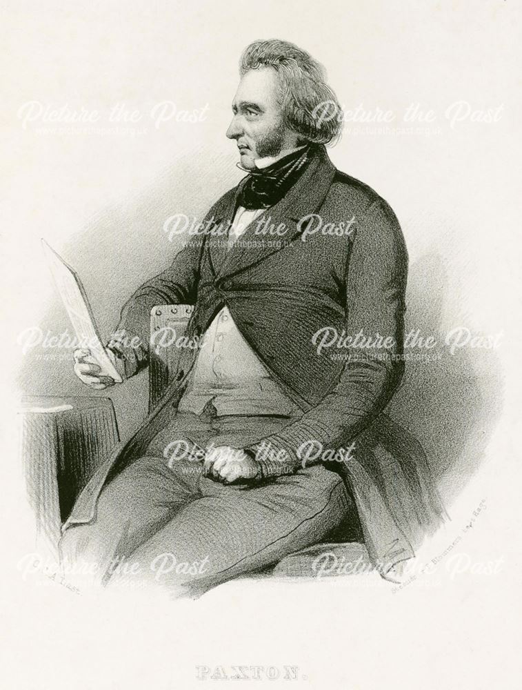 Engraved portrait of Sir Joseph Paxton (1803-1865) - Gardener and glasshouse designer