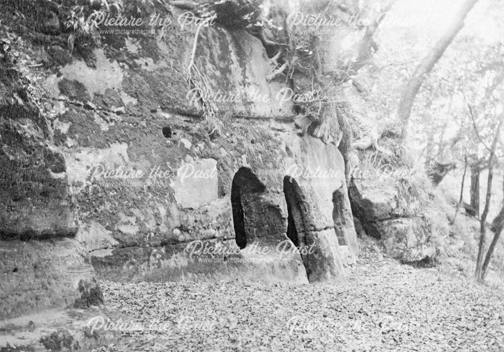 The Hermit's Cave, Hermit's Wood, Dale Abbey, c 1860