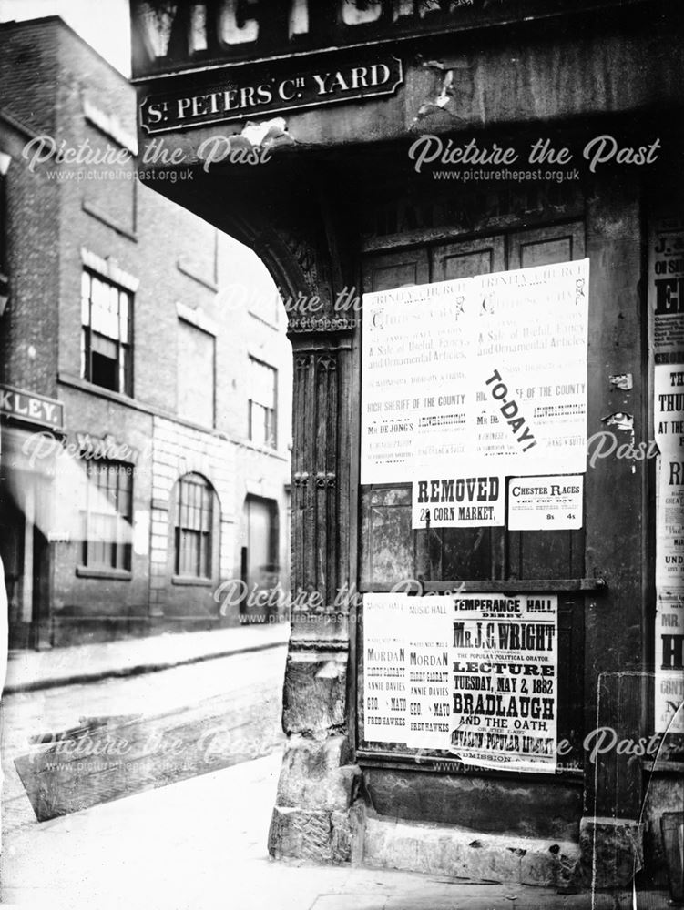 Advertising posters, St Peter's Churchyard