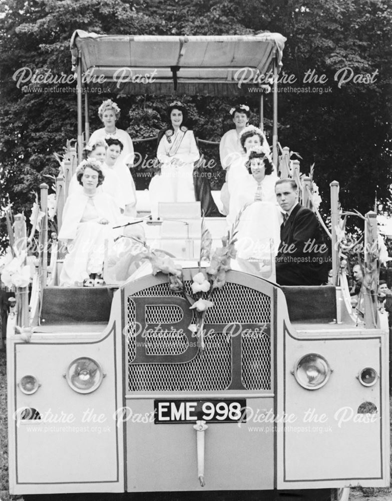 Derby Carnival Queen and Attendants, 1950, Normanton Barracks