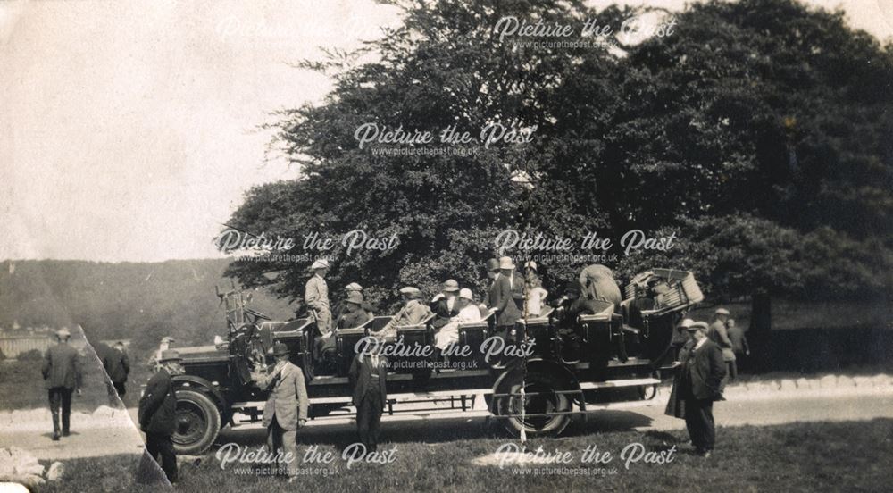 Unknown Group on Charabanc Trip, Chatsworth, c 1925