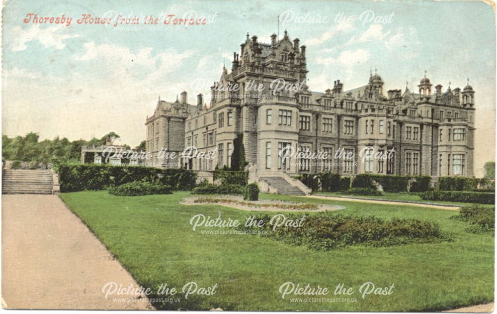 Thoresby House from the Terrace, c 1900s