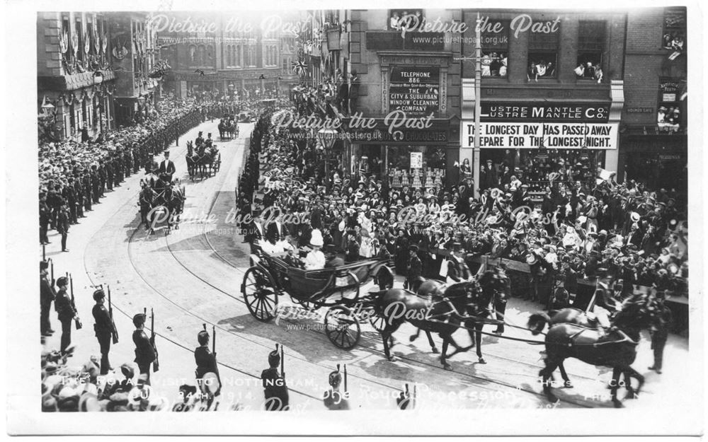 The Royal Visit of King George V and Queen Mary to Nottingham - The Royal Procession